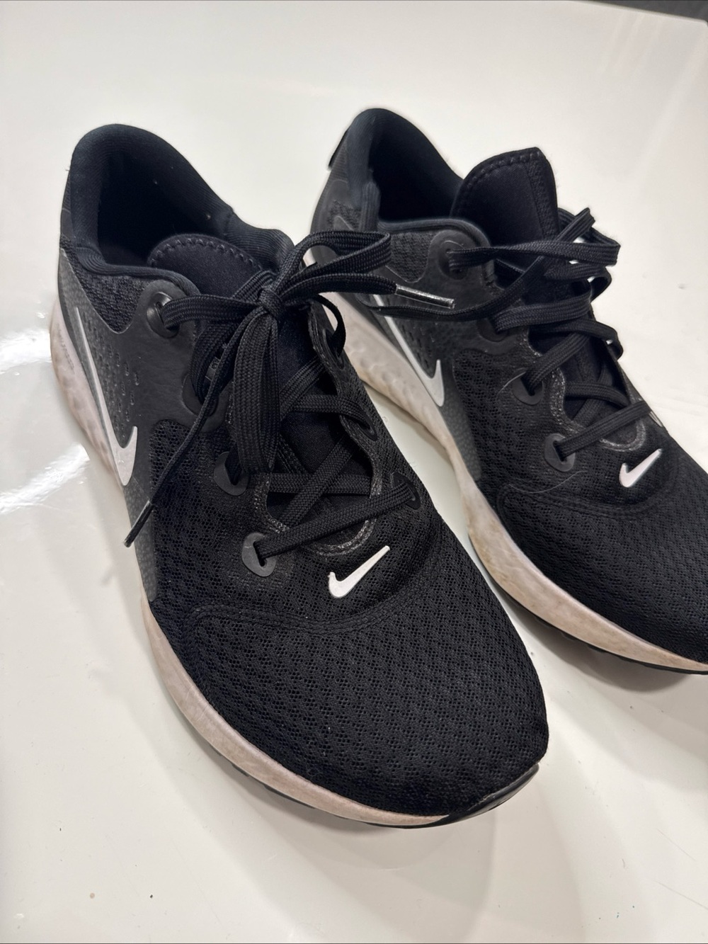 Nike Mens Legend React Running Sneakers 11 Black Mesh Lace Up Shoes AA1625 A0206